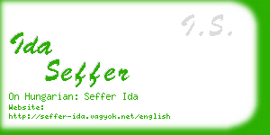 ida seffer business card